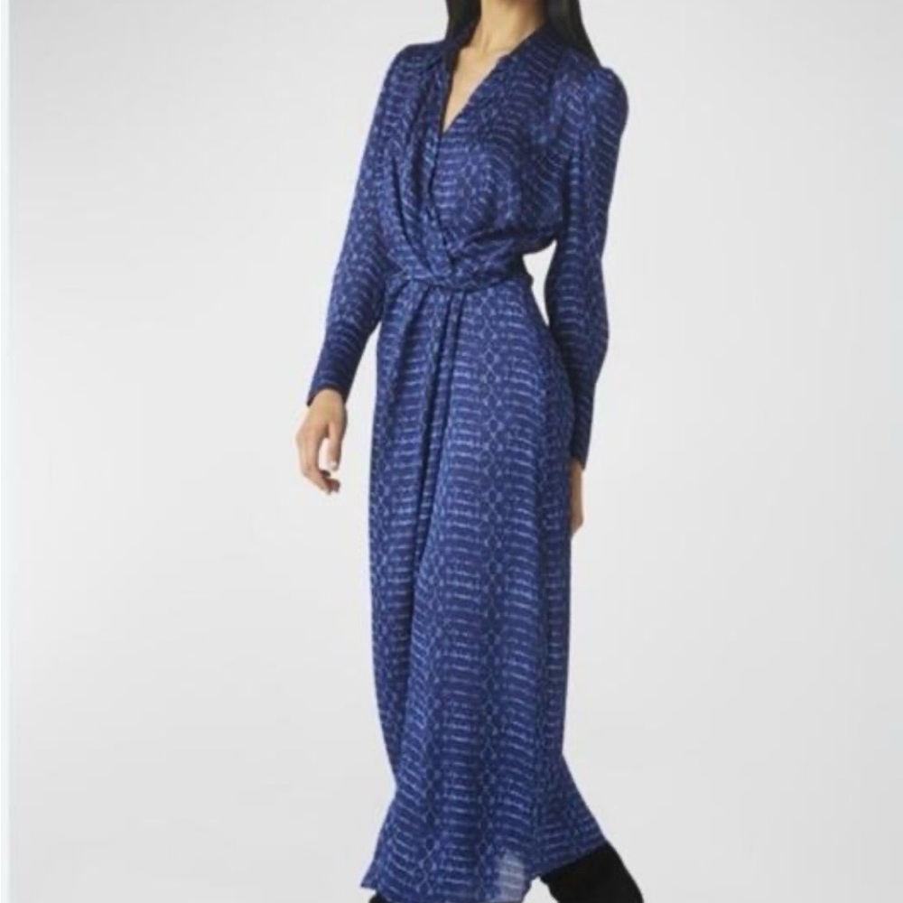 NWT Misa Los Angeles Small Navy Long Sleeve Dress